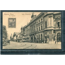 CIUDAD DE BUENOS AIRES ANTIGUA TARJETA POSTAL TRANVIAS CALLE RIVADAVIA